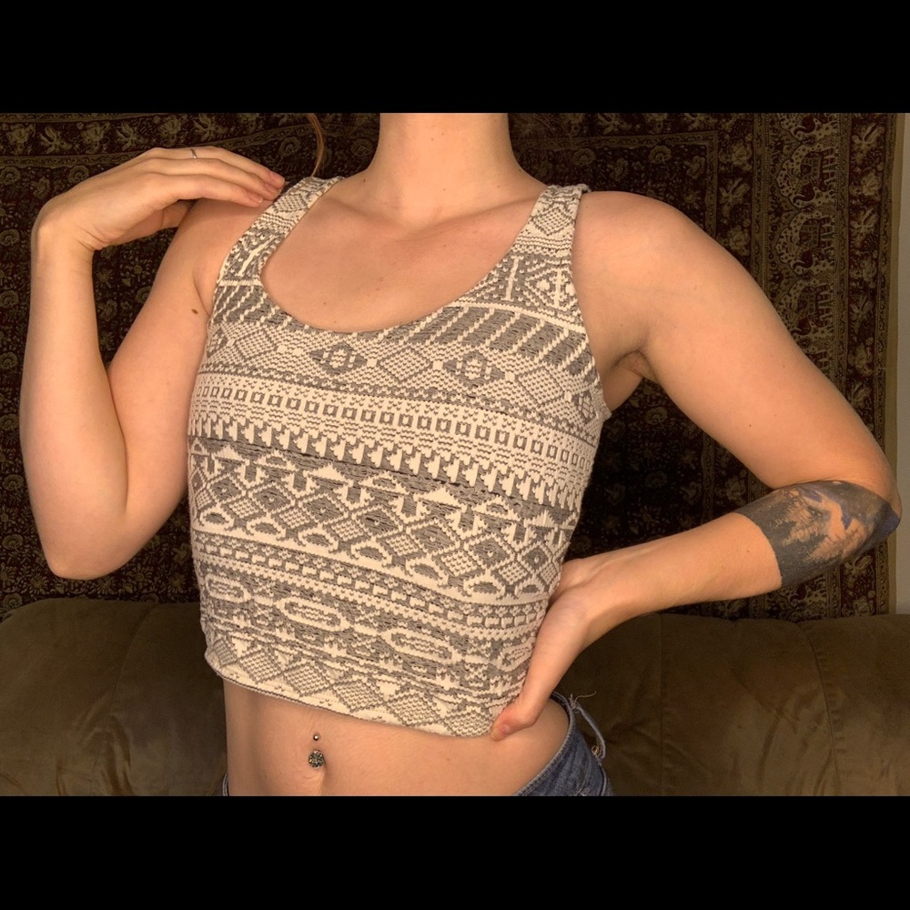 Hollister Aztec-Type Pattern Crop Top